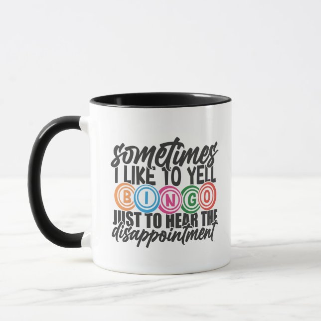 Caneca Funny Bingo yelling word art  (Esquerda)