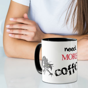 Caneca Funny Black Cat Need More Coffee