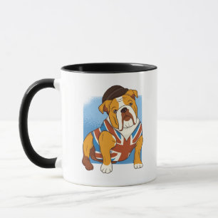 Caneca Funny British Bulhdog English Flag Patriotic