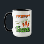 Caneca Funny carrots team<br><div class="desc">Funny carrots with sunglasses and text CARROT TEAM,  WE TAKE CARE OF EVERYTHING</div>