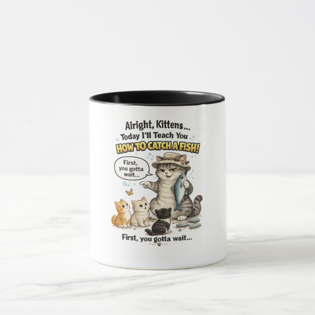 Caneca "Funny Cat Fishing Mug  (Centro)