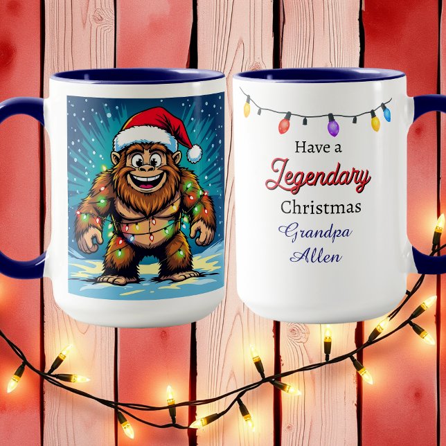 Caneca Funny Christmas Bigfoot Personalized (Criador carregado)