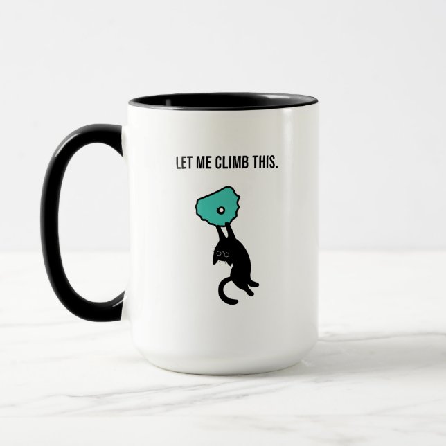 Caneca Funny Climbing Cat Catches Climbing Hold (Esquerda)