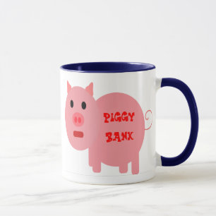 CANECA FUNNY COFFEE MUGS - PIGGY BANK - BANK AQUI - FAZEN