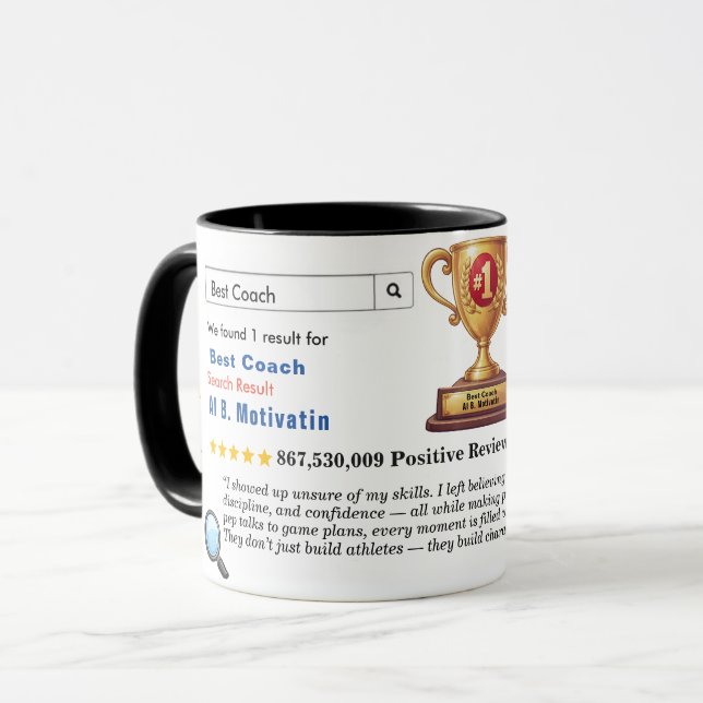 Caneca Funny Custom Best Coach (Frente Esquerda)