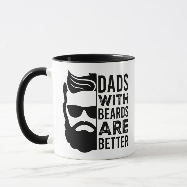 Caneca Funny Dads with Beards Quote Black Graphic Mug (Esquerda)