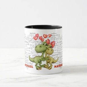 Caneca  Funny Dinosaurs Valentine's Day Gift