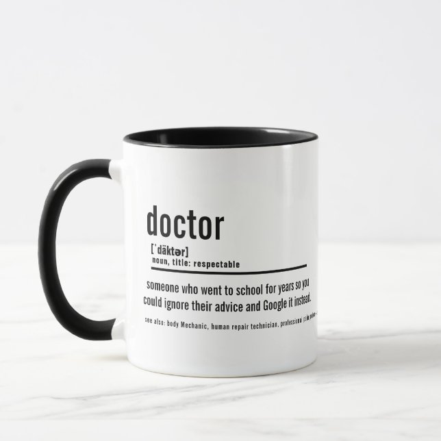 Caneca Funny Doctor Definition Mug - Custom Coffee Cup (Esquerda)