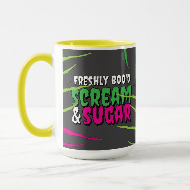 Caneca Funny Fun Zombie Scratched Scream & Sugar  (Esquerda)