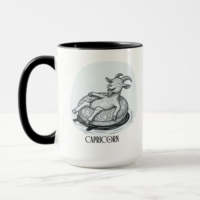 Caneca Funny Goat Capricorn Zodiac Birthday Christmas (Esquerda)