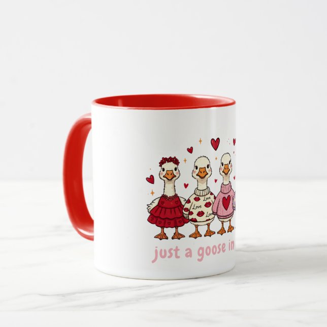 Caneca Funny Goose Valentines Womens  (Frente Esquerda)