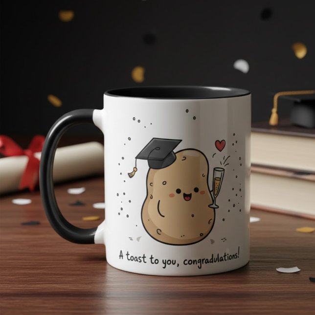 Caneca Funny Graduation Kawaii Toast University Graduates (Criador carregado)