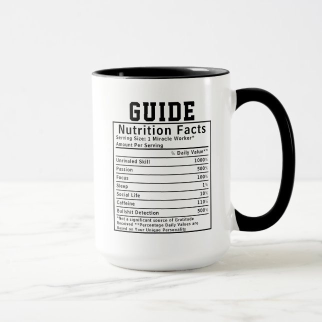 Caneca Funny Guide Nutrition Facts Instructor Worker Gift (Direita)