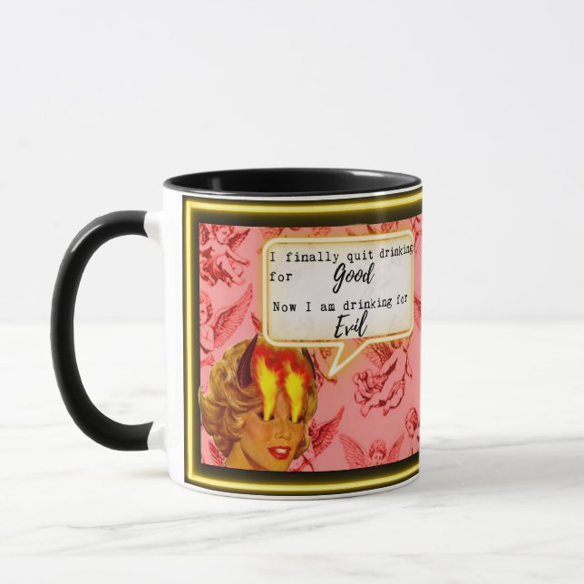 Caneca Funny Mug Coffee Best Friend Gift "Good/Evil" (Esquerda)