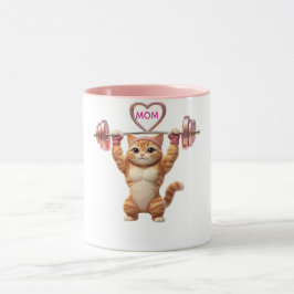Caneca Funny Muscular Cat Mother's Day Gym Mom Coffee Mug