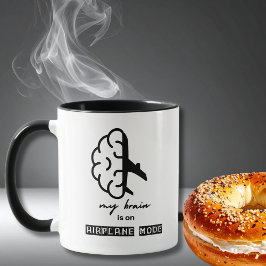 Caneca Funny My Brain is on Airplane Mode Coworker Gift