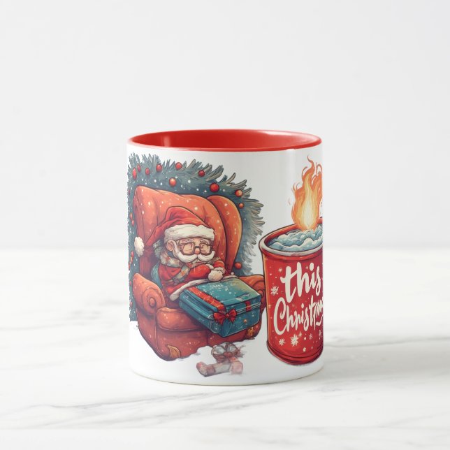 Caneca funny papa noel christmas, Holiday Drinking (Centro)