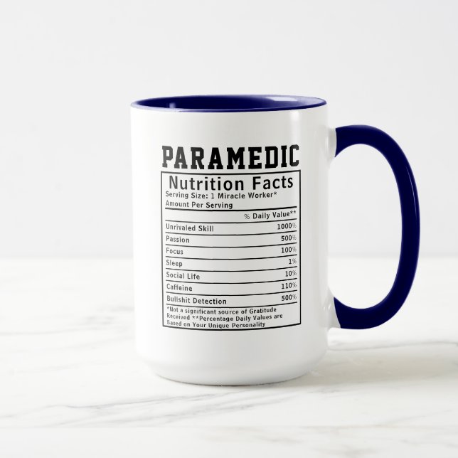 Caneca Funny Paramedic Nutrição Fala Emergência (Direita)