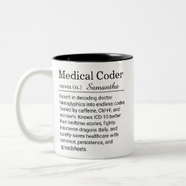 Caneca Funny Personalized Medical Coder Definition 