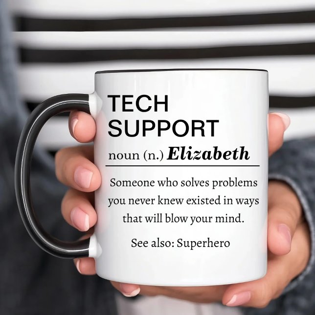 Caneca Funny Personalized Tech Support Definition (Criador carregado)