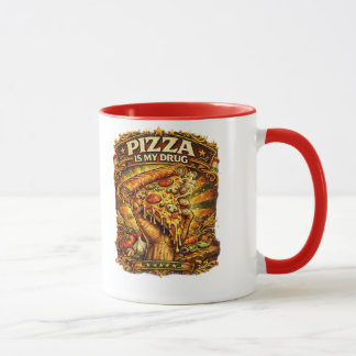 Caneca Funny Pizza Lover Mug – Pizza Is My Drug Retro Piz
