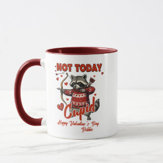 Caneca Funny Raccoon Valentine Mug – "Not Today" Cupid
