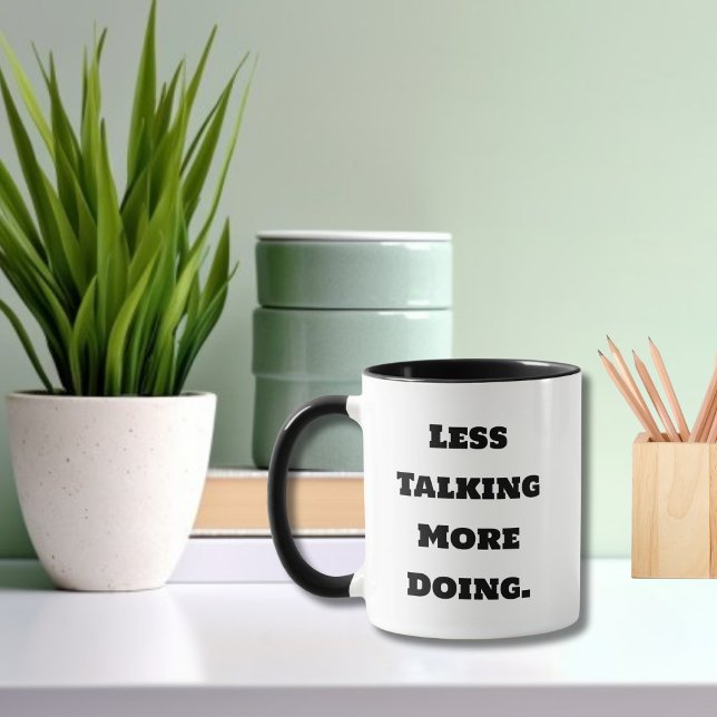 Caneca Funny Saying Co-Worker Less Talking More Doing  (Criador carregado)