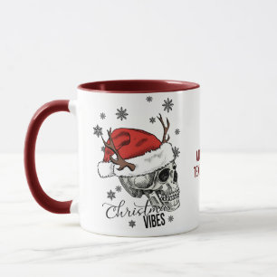 Caneca Funny Skeleton Christmas ELF Spookes Vibes Xmas Re
