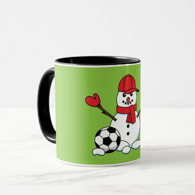 Caneca Funny Snowman with Soccer Ball (Frente Esquerda)