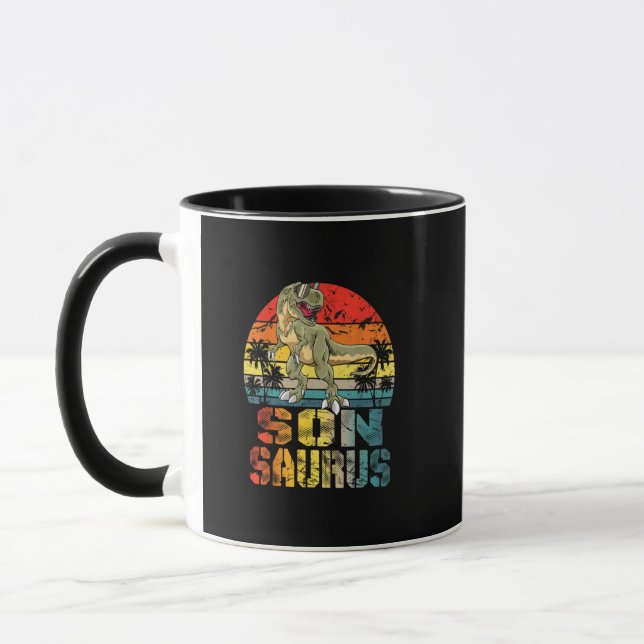 Caneca Funny Sonsaurus T Rex Dinossaur Matando Família (Esquerda)