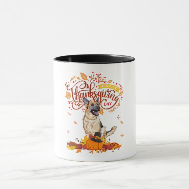 Caneca Funny Thanksgiving Gifts  German Shepherd Dog (Centro)