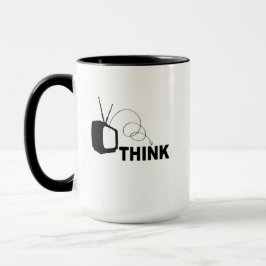 Caneca Funny think thunk outside idiot box tv television 