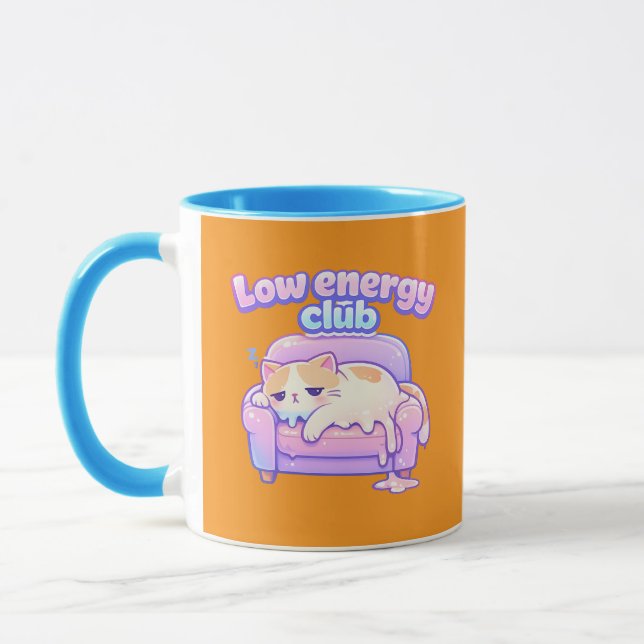 Caneca Funny Tired Cute Cat Melting on Chair Coffee Mug (Esquerda)