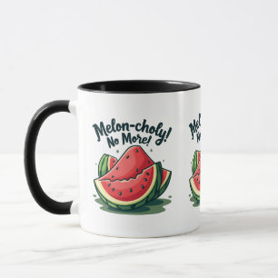 Caneca Funny Watermelon Pun "Melon Choly No More"