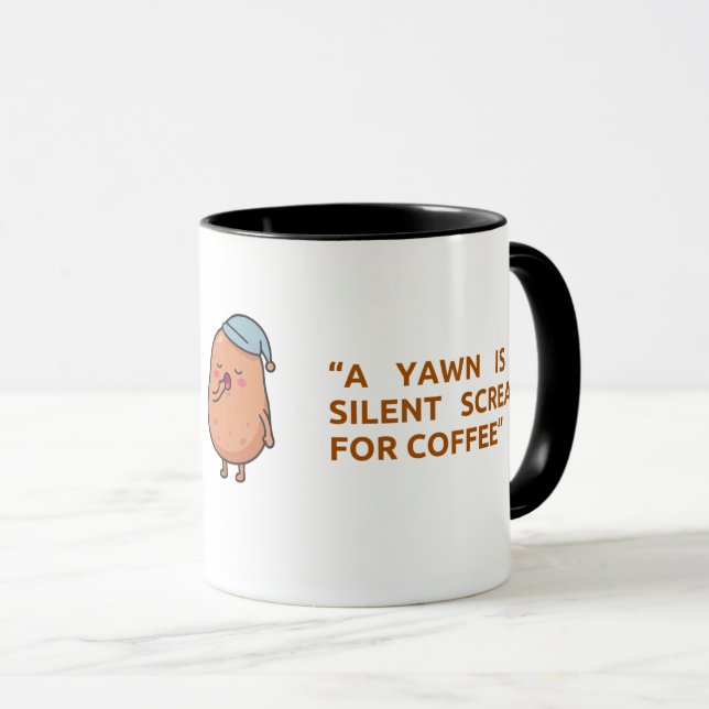 Caneca Funny yawn designed trendy  (Frente Esquerda)