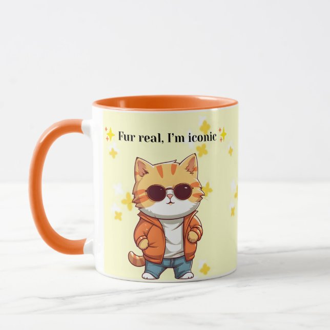Caneca Fur Real, I’m Iconic | Funny Cat Quote (Esquerda)