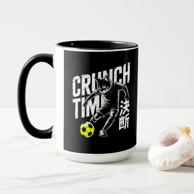 Caneca Fúria Determinação Futebol Gato Amante de Anime Es (Com Donut)
