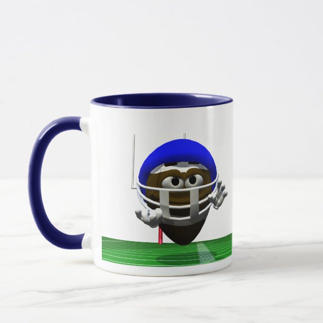 Caneca Futebol de animação engraçado num capacete (Esquerda)