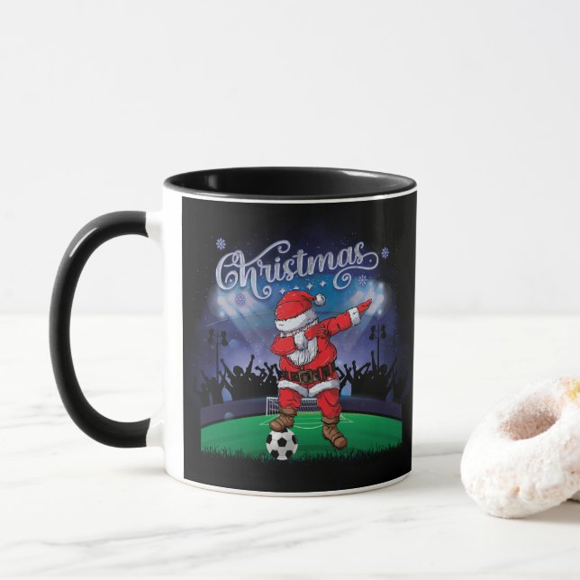 Caneca Futebol de Natal do Papai Noel (Com Donut)