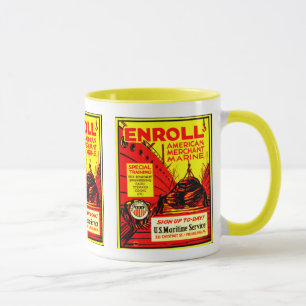 Caneca Fuzileiro naval mercante americano - registre