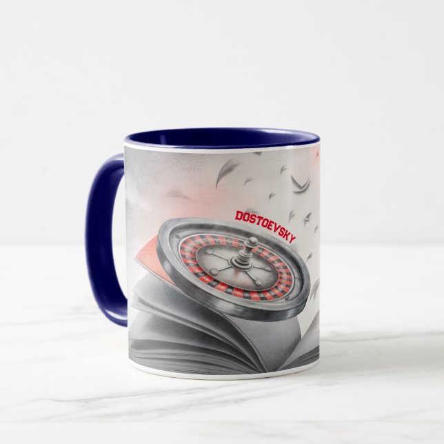 Caneca Fyodor Dostoevsky A Citação do Gambler (Frente Esquerda)