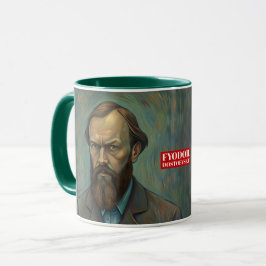 Caneca Fyodor Dostoevsky cita escritores russos
