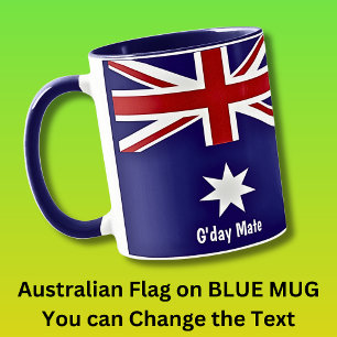 Caneca G-day Mate Australian Flag em Blue Combo Mug