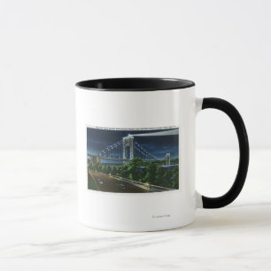 Caneca G. Washington Bridge, Hudson à noite