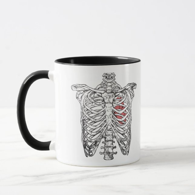 Caneca Gaiola de Costela Vintage e Anatomia do Coração de (Esquerda)