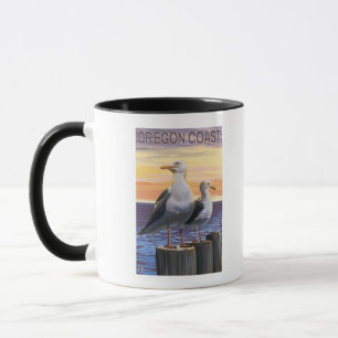 Caneca Gaivota de mar da costa de Oregon
