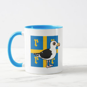 Caneca Gaivota de Rauma, Finlândia, com apoio preto excel
