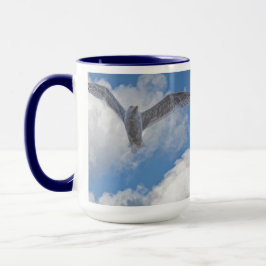 Caneca Gaivota e nuvens Presente de Birdlover