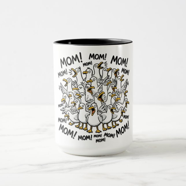 Caneca Gaivotas Engraçadas Chamando a Mamãe (Centro)
