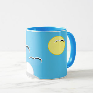 Caneca - gaivotas sobre nuvens